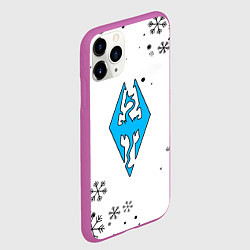 Чехол iPhone 11 Pro матовый Skyrim logo winter, цвет: 3D-фиолетовый — фото 2