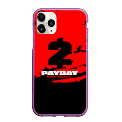 Чехол iPhone 11 Pro матовый Payday 2 краски, цвет: 3D-фиолетовый