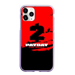 Чехол iPhone 11 Pro матовый Payday 2 краски, цвет: 3D-светло-сиреневый