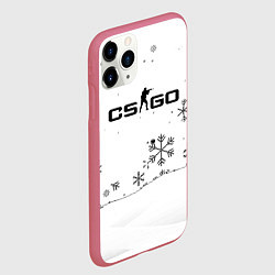 Чехол iPhone 11 Pro матовый Cs go зимний стиль лого, цвет: 3D-малиновый — фото 2