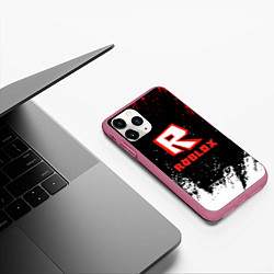 Чехол iPhone 11 Pro матовый Roblox текстура мобайл, цвет: 3D-малиновый — фото 2