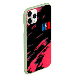 Чехол iPhone 11 Pro матовый NBA краски текстура, цвет: 3D-салатовый — фото 2