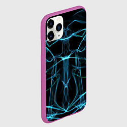 Чехол iPhone 11 Pro матовый Мягкие абстрактные симметричные линии, цвет: 3D-фиолетовый — фото 2