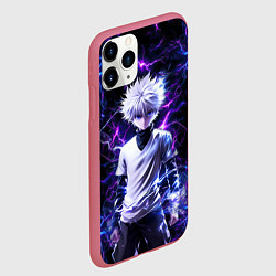 Чехол iPhone 11 Pro матовый Киллуа Золдик и неоновые молнии, цвет: 3D-малиновый — фото 2