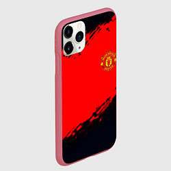 Чехол iPhone 11 Pro матовый Manchester United colors sport, цвет: 3D-малиновый — фото 2