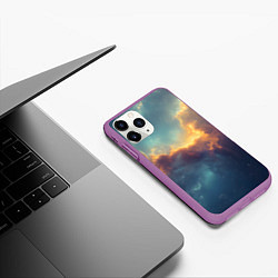 Чехол iPhone 11 Pro матовый Космос вселенная, цвет: 3D-фиолетовый — фото 2