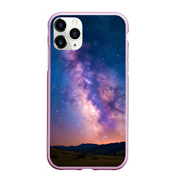 Чехол iPhone 11 Pro матовый Млечный путь ночью, цвет: 3D-розовый