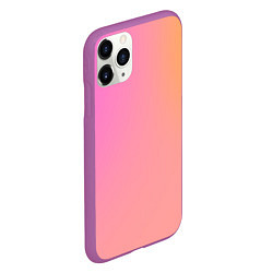 Чехол iPhone 11 Pro матовый Розово-желтый градиент, цвет: 3D-фиолетовый — фото 2