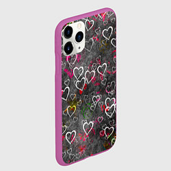 Чехол iPhone 11 Pro матовый Серое сердце, цвет: 3D-фиолетовый — фото 2