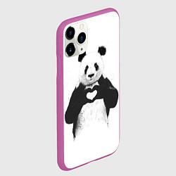 Чехол iPhone 11 Pro матовый Panda love, цвет: 3D-фиолетовый — фото 2