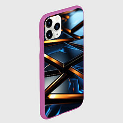 Чехол iPhone 11 Pro матовый Объемные блестящие плиты, цвет: 3D-фиолетовый — фото 2