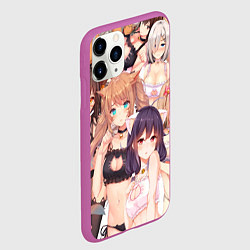 Чехол iPhone 11 Pro матовый Аниме тяночки, цвет: 3D-фиолетовый — фото 2