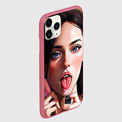 Чехол iPhone 11 Pro матовый Меган Фокс с зажигалкой из фильма Тело Дженнифер, цвет: 3D-малиновый — фото 2