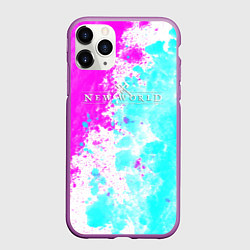 Чехол iPhone 11 Pro матовый New world неоновые краски, цвет: 3D-фиолетовый