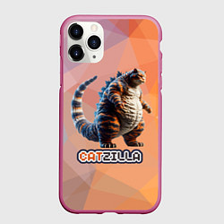 Чехол iPhone 11 Pro матовый Большой котзилла, цвет: 3D-малиновый