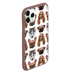 Чехол iPhone 11 Pro матовый Текстура собак, цвет: 3D-коричневый — фото 2