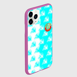 Чехол iPhone 11 Pro матовый СССР текстура паттерн, цвет: 3D-фиолетовый — фото 2