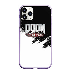 Чехол iPhone 11 Pro матовый Doom eternal белые краски, цвет: 3D-светло-сиреневый