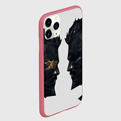 Чехол iPhone 11 Pro матовый Адам Дженсен в отражении deus ex, цвет: 3D-малиновый — фото 2