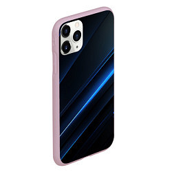 Чехол iPhone 11 Pro матовый Темно-синий абстрактный фон абстракция, цвет: 3D-розовый — фото 2