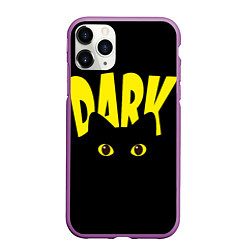 Чехол iPhone 11 Pro матовый Dark cat eyes - черный кот