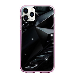 Чехол iPhone 11 Pro матовый Black luxury abstract, цвет: 3D-розовый