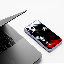 Чехол iPhone 11 Pro матовый Linkin park flame, цвет: 3D-светло-сиреневый — фото 2