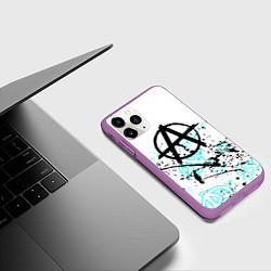 Чехол iPhone 11 Pro матовый Анархия краски тренд, цвет: 3D-фиолетовый — фото 2