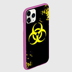 Чехол iPhone 11 Pro матовый Знак биологической опасности краски, цвет: 3D-фиолетовый — фото 2