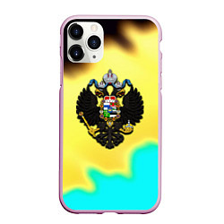 Чехол iPhone 11 Pro матовый Российская империя герб краски, цвет: 3D-розовый