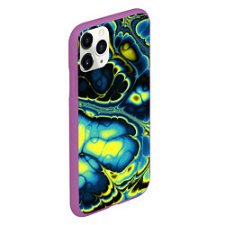 Чехол iPhone 11 Pro матовый Абстрактный узор, цвет: 3D-фиолетовый — фото 2