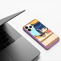 Чехол iPhone 11 Pro матовый Genshin Impact Сян Лин, цвет: 3D-фиолетовый — фото 2
