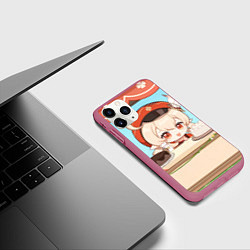Чехол iPhone 11 Pro матовый Genshin Impact Кли cute chibi, цвет: 3D-малиновый — фото 2