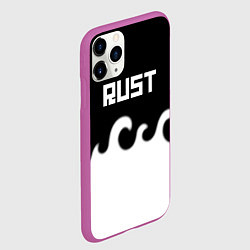 Чехол iPhone 11 Pro матовый Раст текстура огонь белый, цвет: 3D-фиолетовый — фото 2
