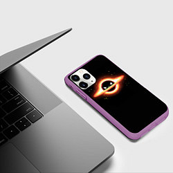 Чехол iPhone 11 Pro матовый Угрюмая черная дыра, цвет: 3D-фиолетовый — фото 2