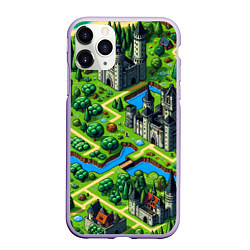 Чехол iPhone 11 Pro матовый Heroes of Might and Magic - pixel map, цвет: 3D-светло-сиреневый