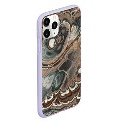Чехол iPhone 11 Pro матовый Абстрактный разноцветный узор, цвет: 3D-светло-сиреневый — фото 2
