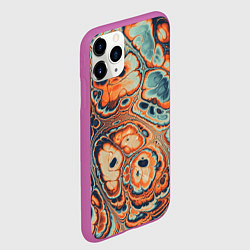 Чехол iPhone 11 Pro матовый Абстрактный разноцветный узор, цвет: 3D-фиолетовый — фото 2
