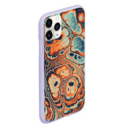 Чехол iPhone 11 Pro матовый Абстрактный разноцветный узор, цвет: 3D-светло-сиреневый — фото 2