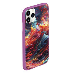 Чехол iPhone 11 Pro матовый Многоцветный дым, цвет: 3D-фиолетовый — фото 2