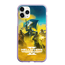 Чехол iPhone 11 Pro матовый Helldivers 2: Battle, цвет: 3D-светло-сиреневый