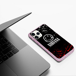 Чехол iPhone 11 Pro матовый Nirvana брызги красок, цвет: 3D-розовый — фото 2