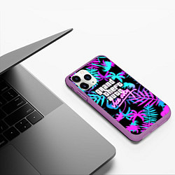 Чехол iPhone 11 Pro матовый GTA vice city steel, цвет: 3D-фиолетовый — фото 2