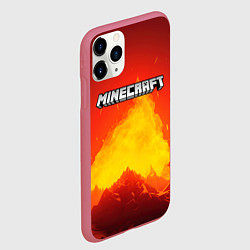 Чехол iPhone 11 Pro матовый Мир minecraft, цвет: 3D-малиновый — фото 2