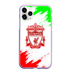 Чехол iPhone 11 Pro матовый Liverpool краски спорт, цвет: 3D-светло-сиреневый