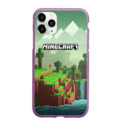 Чехол iPhone 11 Pro матовый Minecraft logo квадратный мир игры