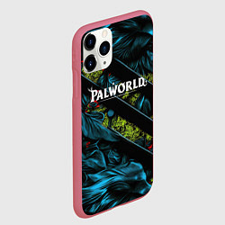 Чехол iPhone 11 Pro матовый Palworld название игры, цвет: 3D-малиновый — фото 2