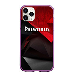 Чехол iPhone 11 Pro матовый Palworld red black abstract