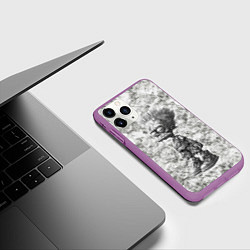 Чехол iPhone 11 Pro матовый Барт зомби, цвет: 3D-фиолетовый — фото 2