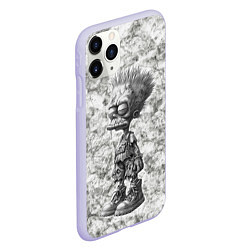 Чехол iPhone 11 Pro матовый Барт зомби, цвет: 3D-светло-сиреневый — фото 2